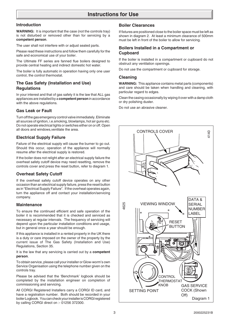 Instructions for use | Glow-worm Ultimate 40FF User Manual | Page 3 / 40