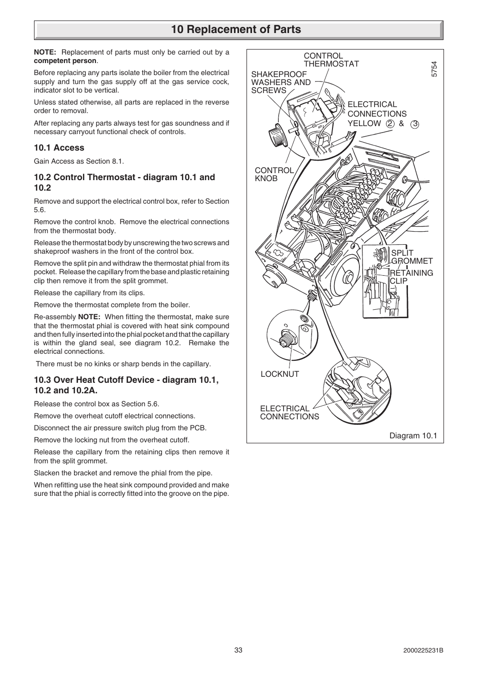 10 replacement of parts | Glow-worm Ultimate 40FF User Manual | Page 33 / 40