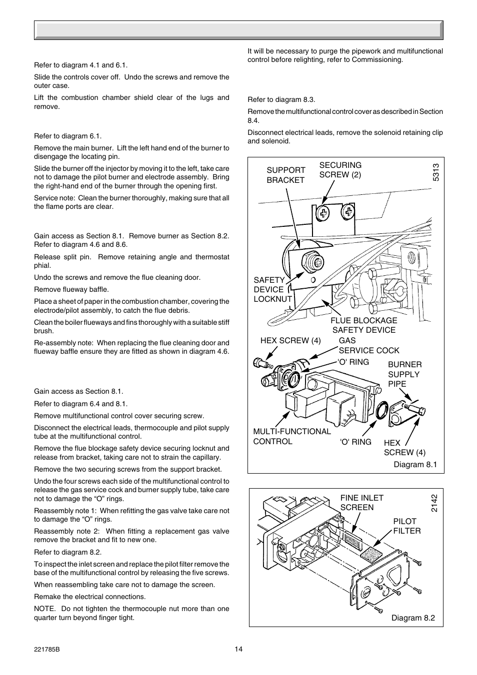 8 servicing and replacement of parts | Glow-worm Ultimate 40CF User Manual | Page 14 / 20