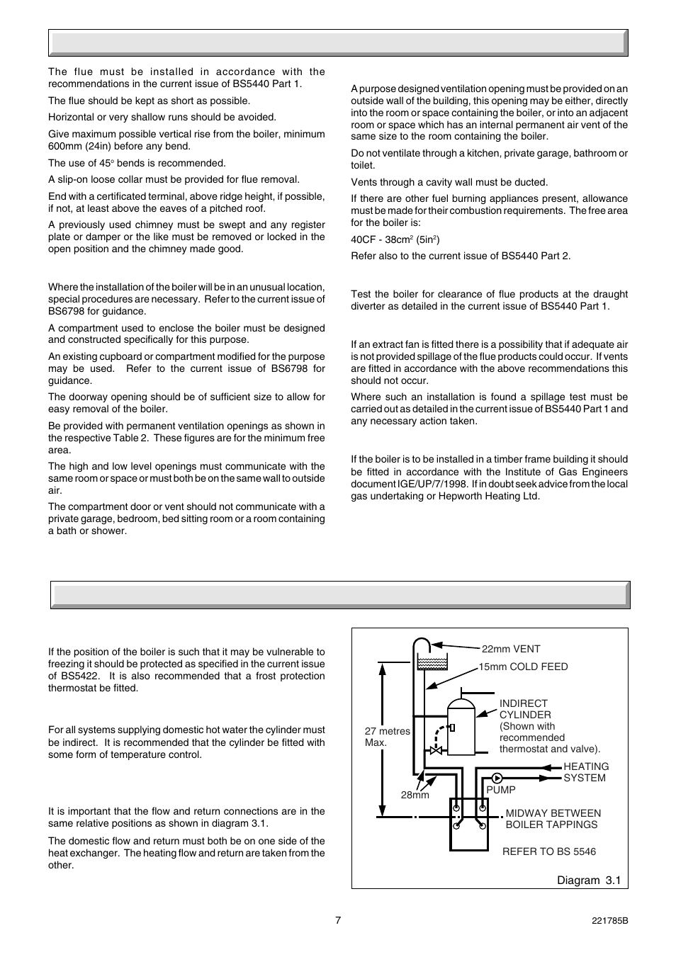 2 flue and ventilation 3 water systems | Glow-worm Ultimate 40CF User Manual | Page 7 / 20
