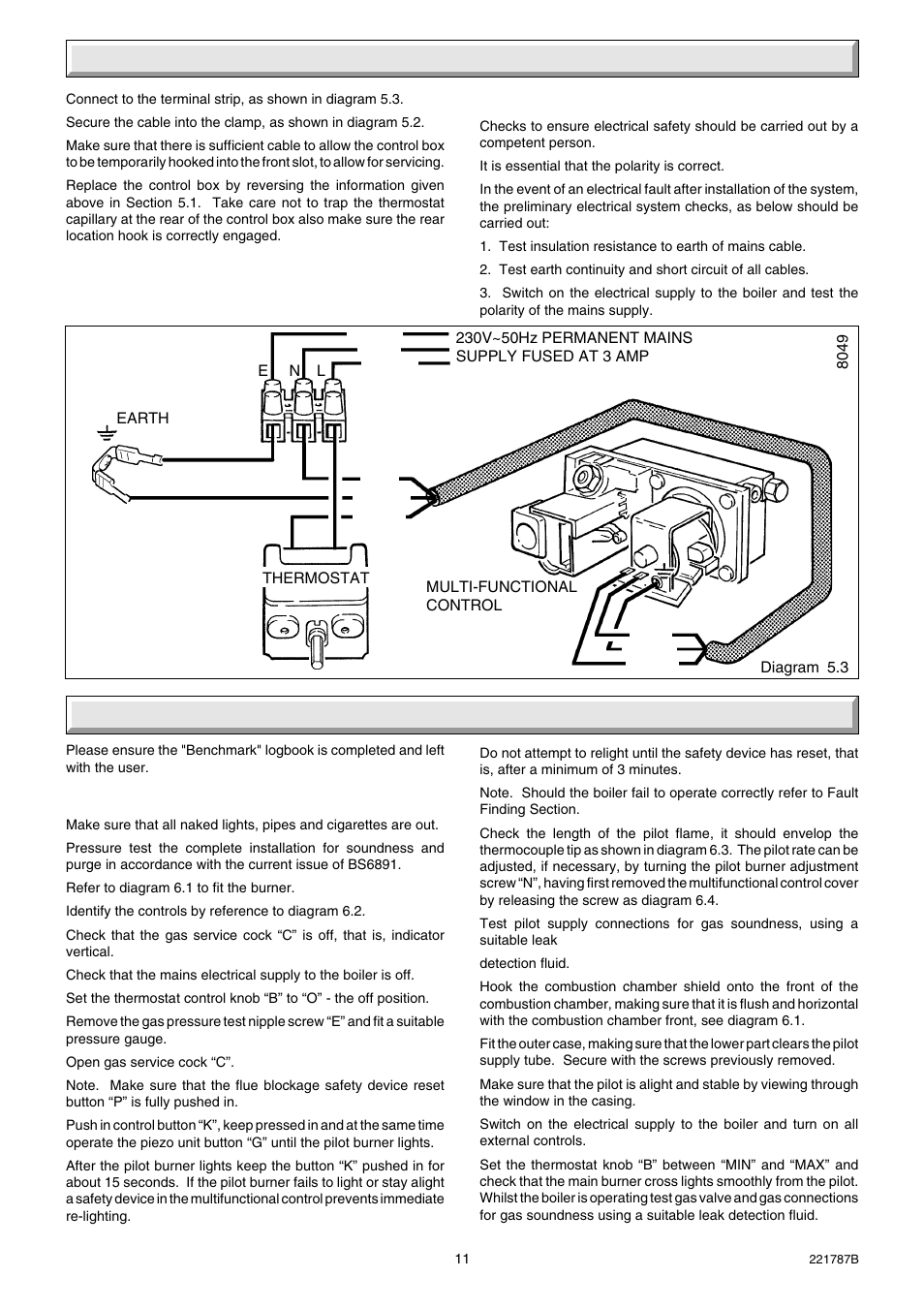 5 electrical connection, 6 commissioning | Glow-worm Ultimate 50CF User Manual | Page 11 / 20