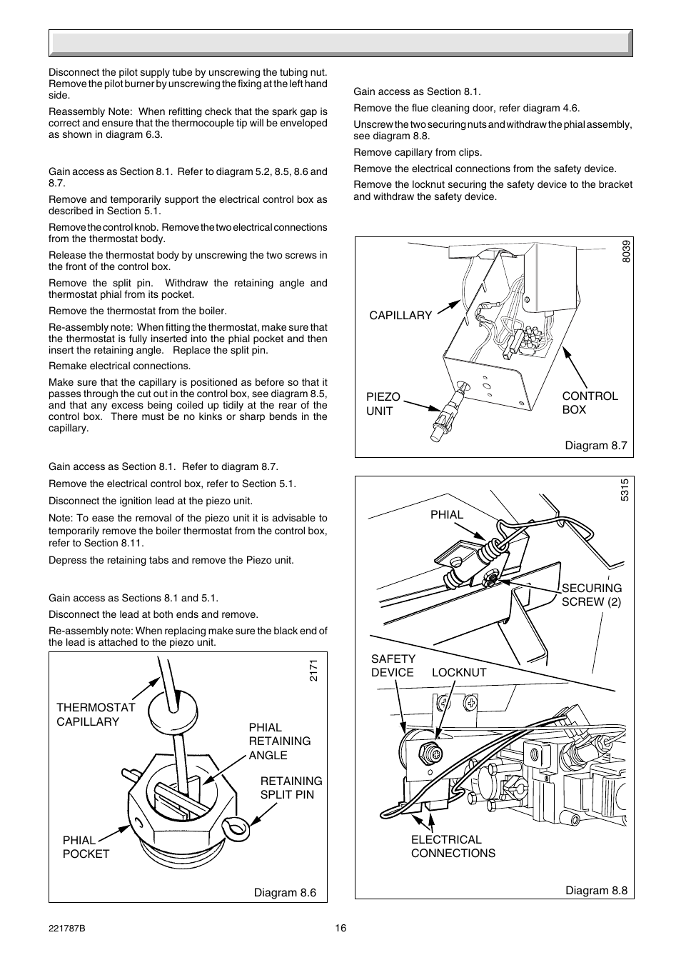 8 servicing and replacement of parts | Glow-worm Ultimate 50CF User Manual | Page 16 / 20