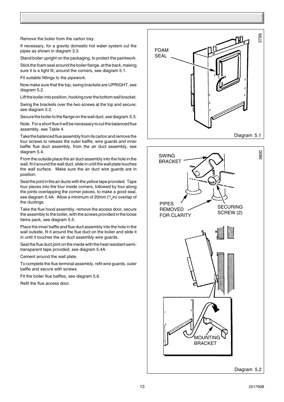 5 boiler installation | Glow-worm Ultimate 50BF User Manual | Page 13 / 28