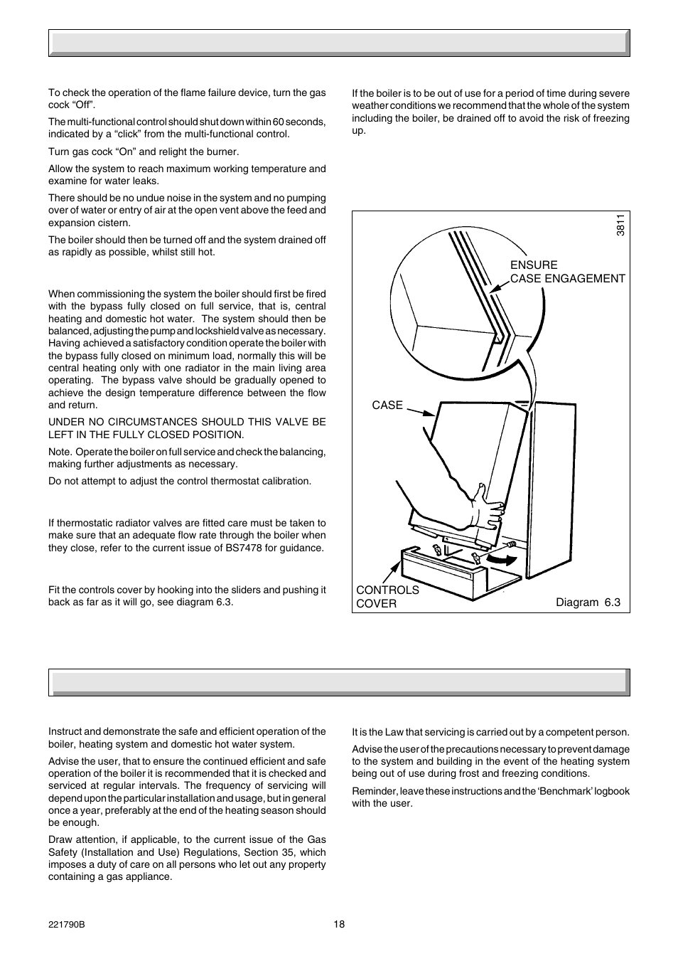 6 commissioning, Instructions to the user | Glow-worm Ultimate 50BF User Manual | Page 18 / 28