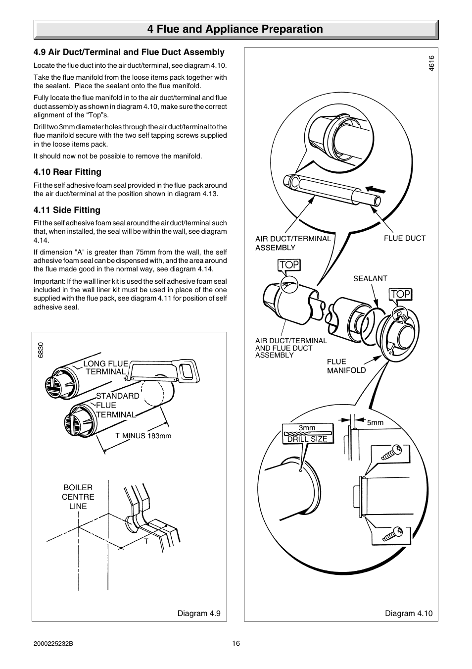4 flue and appliance preparation | Glow-worm Ultimate 50FF User Manual | Page 16 / 40