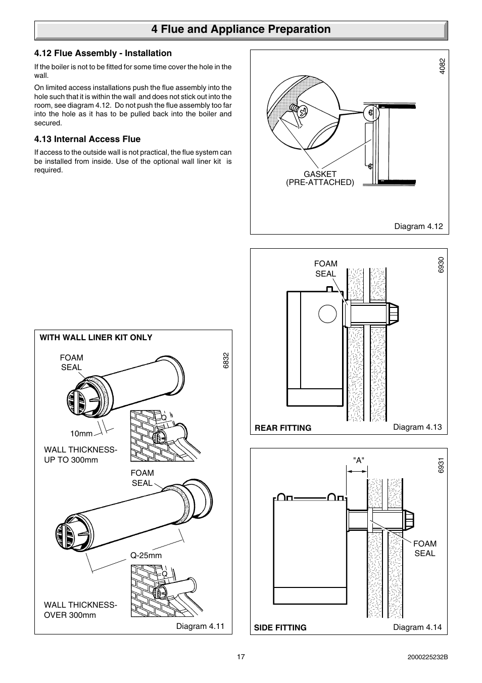 4 flue and appliance preparation | Glow-worm Ultimate 50FF User Manual | Page 17 / 40