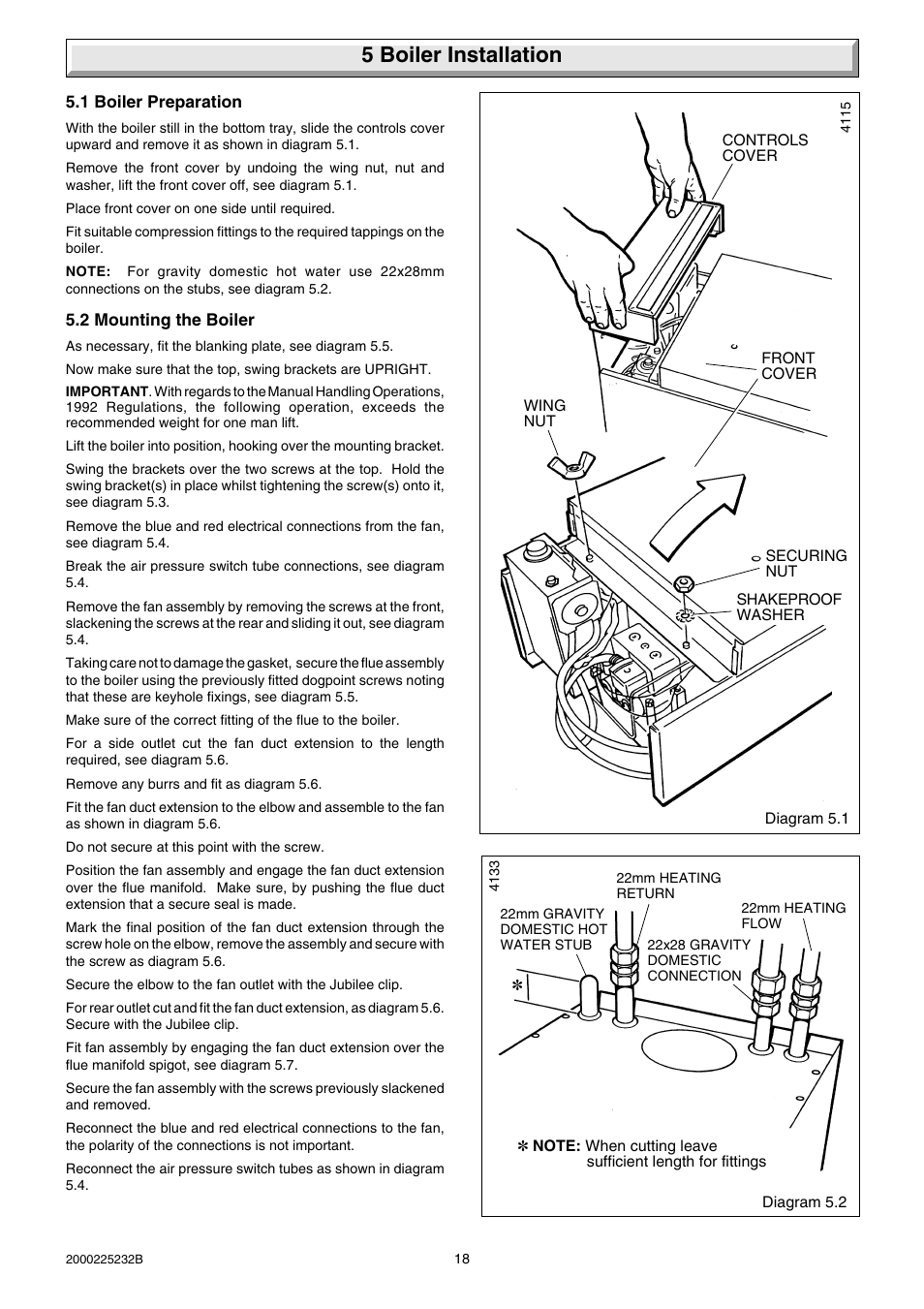 5 boiler installation | Glow-worm Ultimate 50FF User Manual | Page 18 / 40