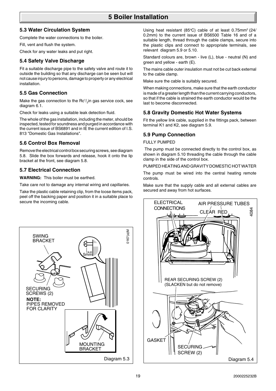 5 boiler installation | Glow-worm Ultimate 50FF User Manual | Page 19 / 40