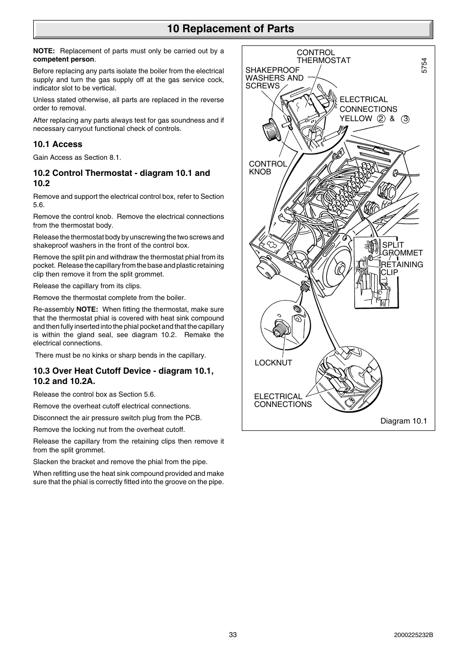 10 replacement of parts | Glow-worm Ultimate 50FF User Manual | Page 33 / 40