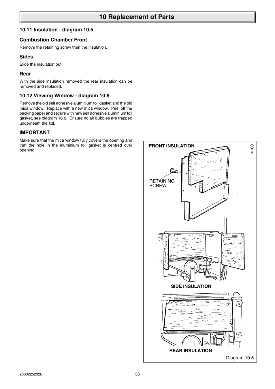 10 replacement of parts | Glow-worm Ultimate 50FF User Manual | Page 36 / 40