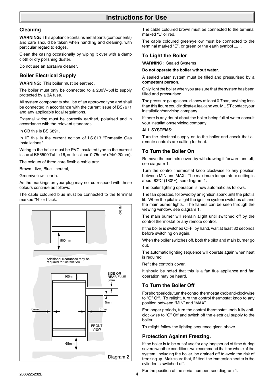 Instructions for use | Glow-worm Ultimate 50FF User Manual | Page 4 / 40
