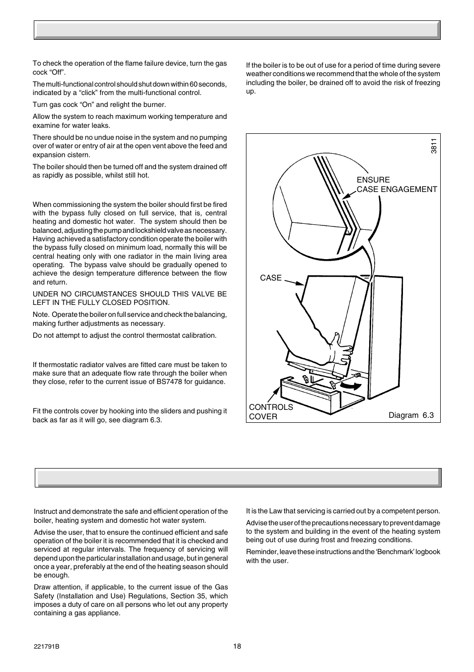 6 commissioning, Instructions to the user | Glow-worm Ultimate 60BF User Manual | Page 18 / 28