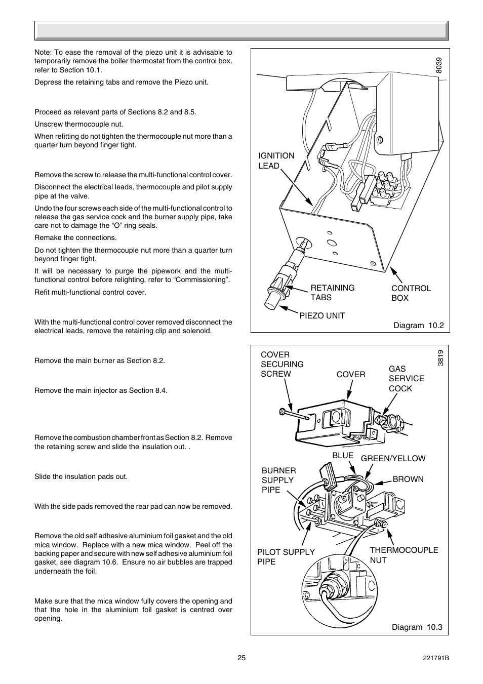 10 replacement of parts | Glow-worm Ultimate 60BF User Manual | Page 25 / 28