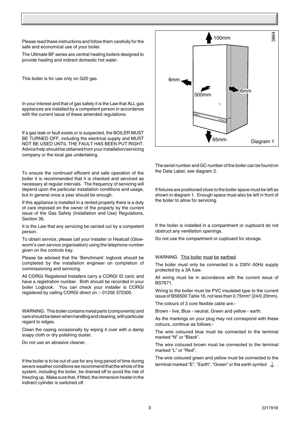 Instructions for use | Glow-worm Ultimate 60BF User Manual | Page 3 / 28