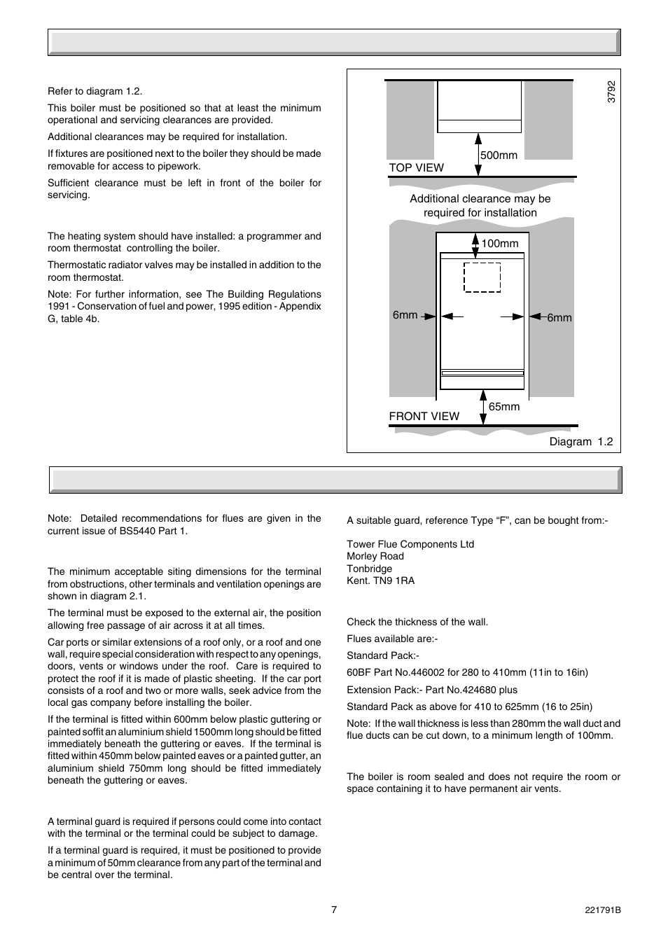 1 general data, 2 flue and ventilation | Glow-worm Ultimate 60BF User Manual | Page 7 / 28