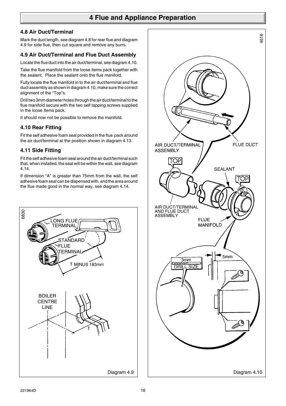 4 flue and appliance preparation | Glow-worm Ultimate 60FF User Manual | Page 16 / 40