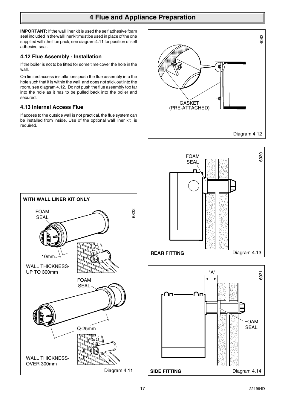 4 flue and appliance preparation | Glow-worm Ultimate 60FF User Manual | Page 17 / 40