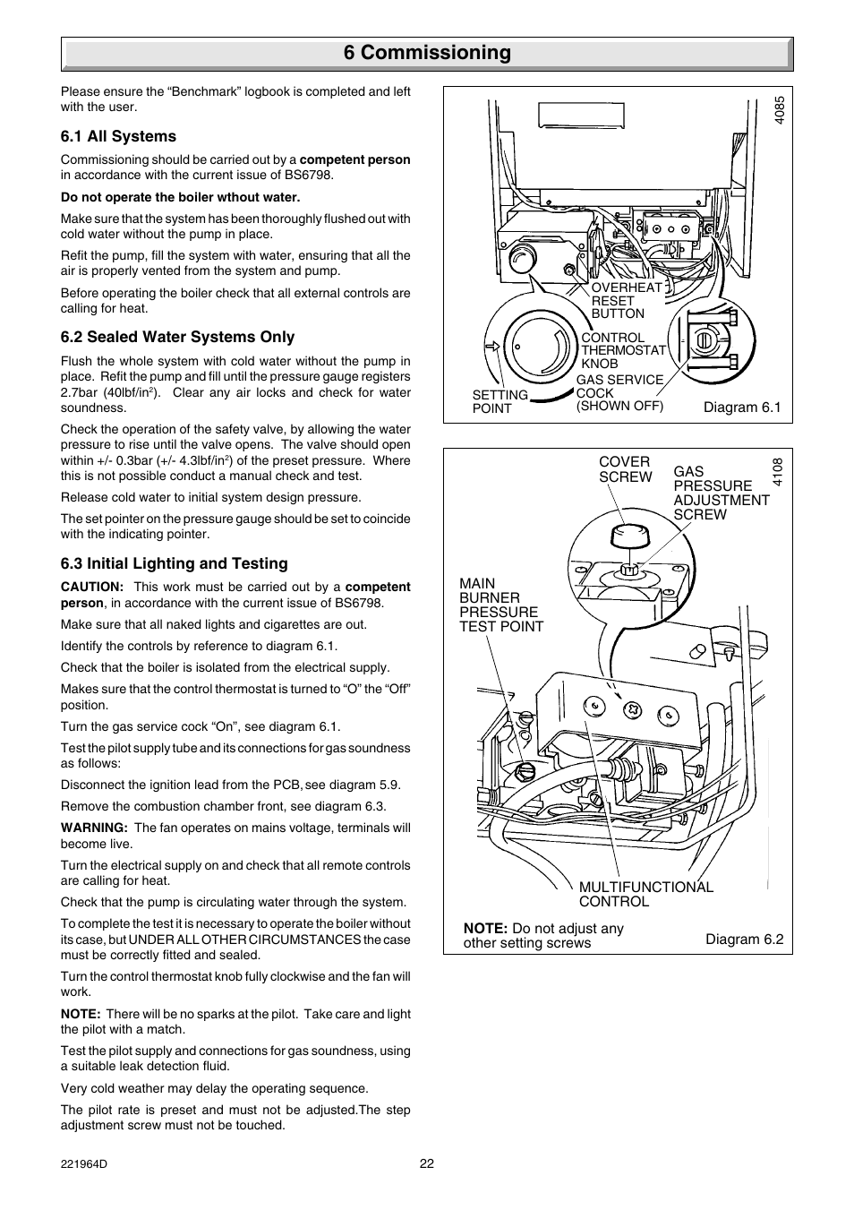6 commissioning | Glow-worm Ultimate 60FF User Manual | Page 22 / 40