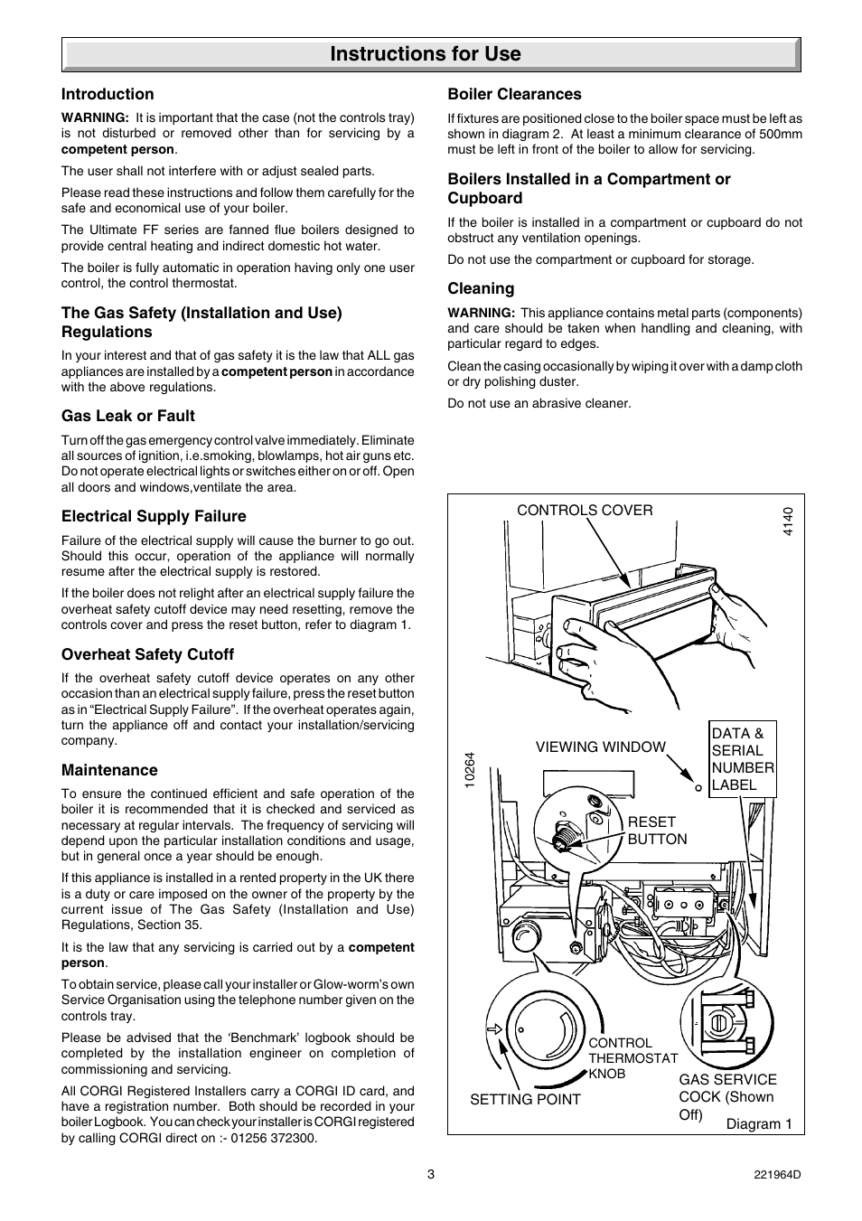 Instructions for use | Glow-worm Ultimate 60FF User Manual | Page 3 / 40