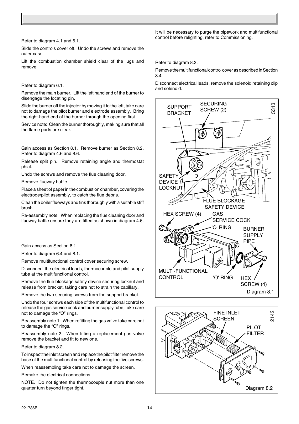 8 servicing and replacement of parts | Glow-worm Ultimate 60CF User Manual | Page 14 / 20