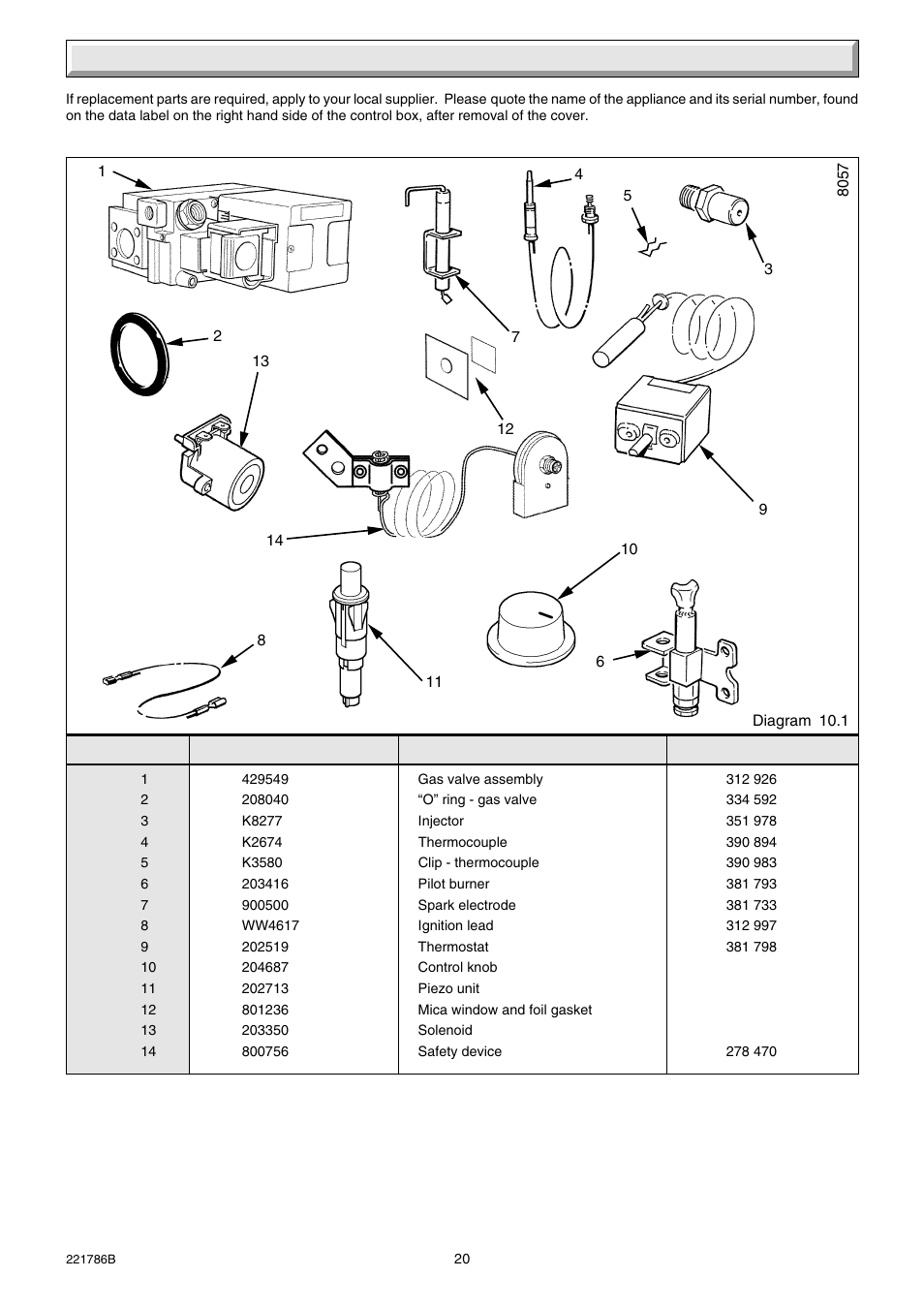 10 replacement parts | Glow-worm Ultimate 60CF User Manual | Page 20 / 20