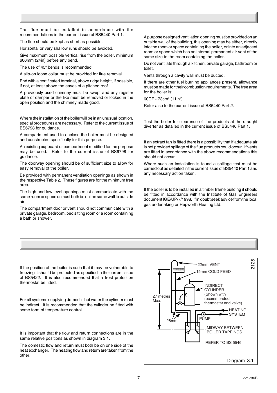 2 flue and ventilation, 3 water systems | Glow-worm Ultimate 60CF User Manual | Page 7 / 20
