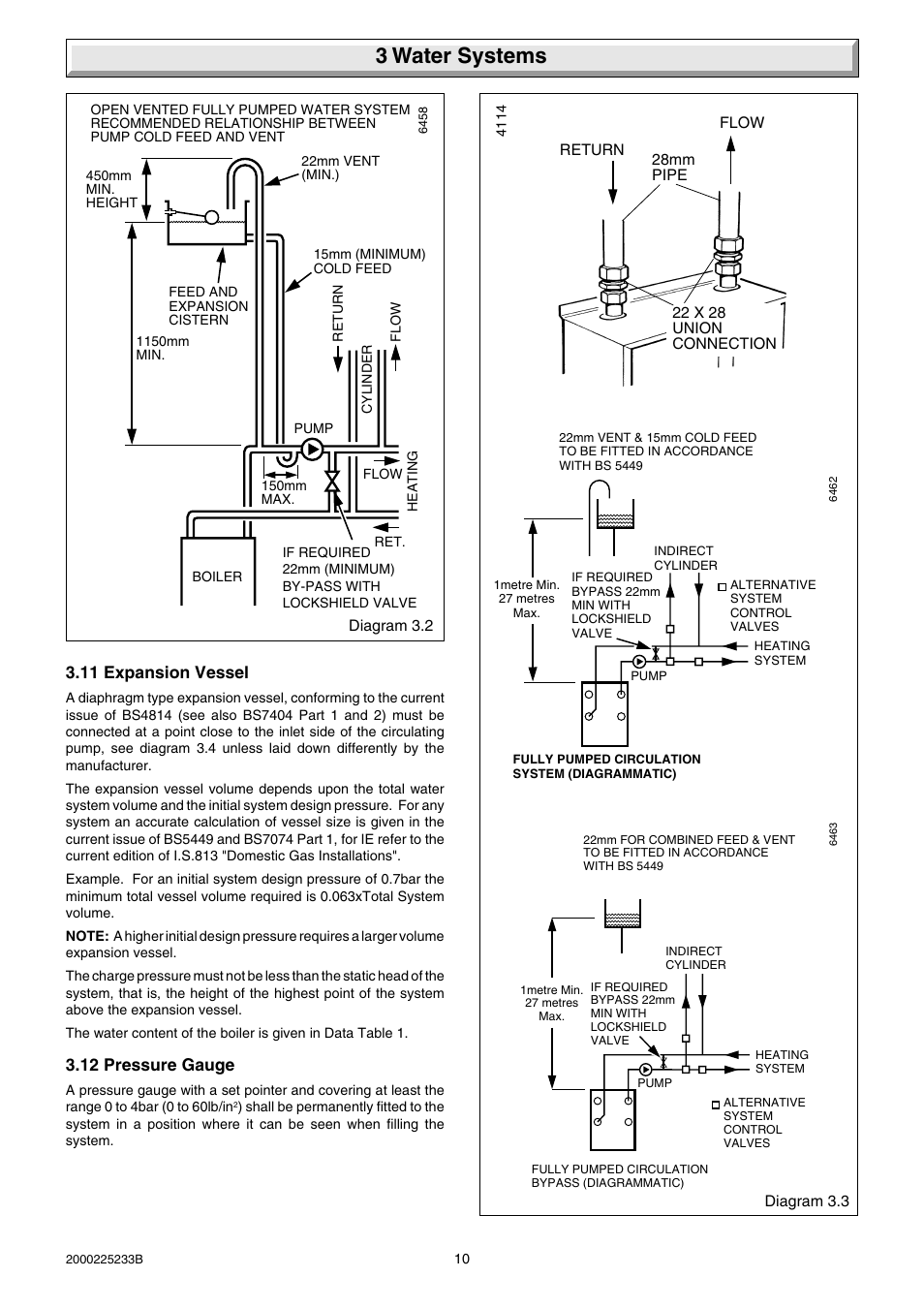 3 water systems, 11 expansion vessel, 12 pressure gauge | Glow-worm Ultimate 80FF User Manual | Page 10 / 36