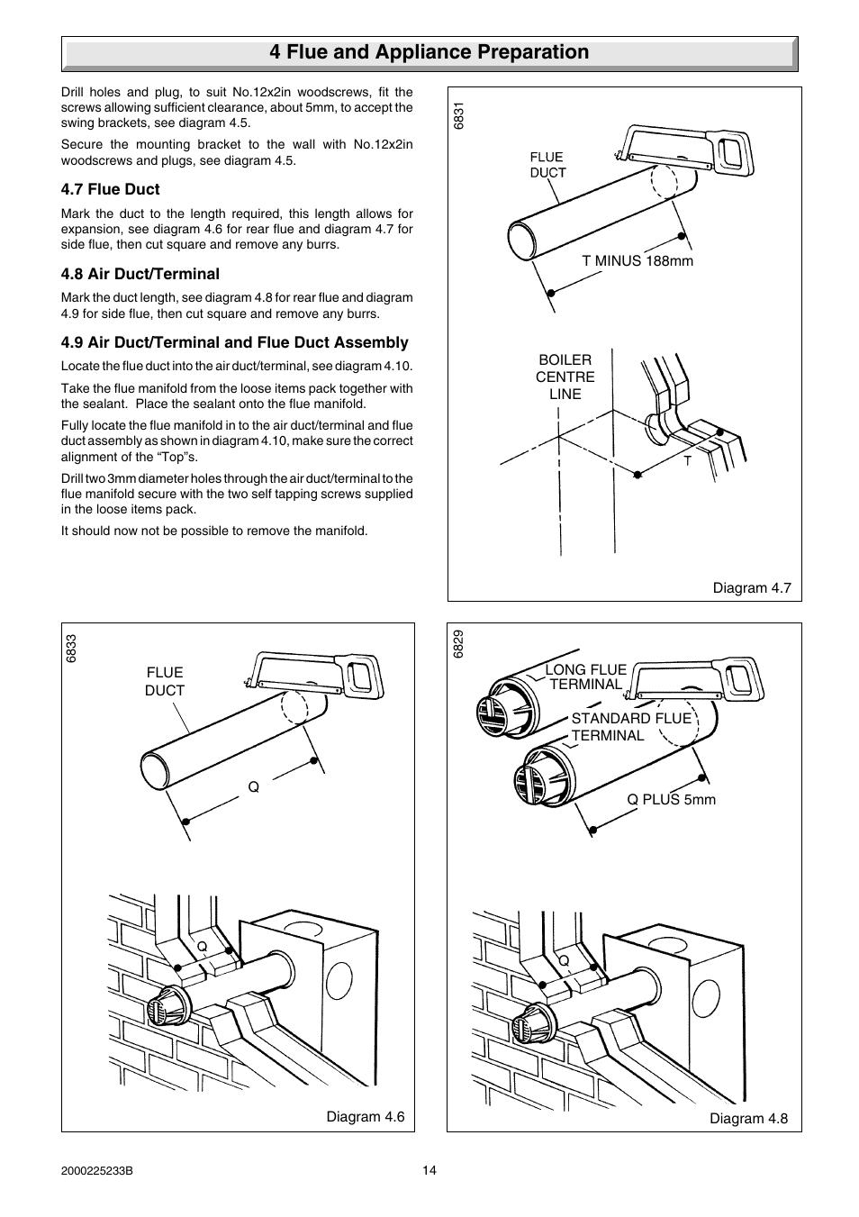 4 flue and appliance preparation | Glow-worm Ultimate 80FF User Manual | Page 14 / 36