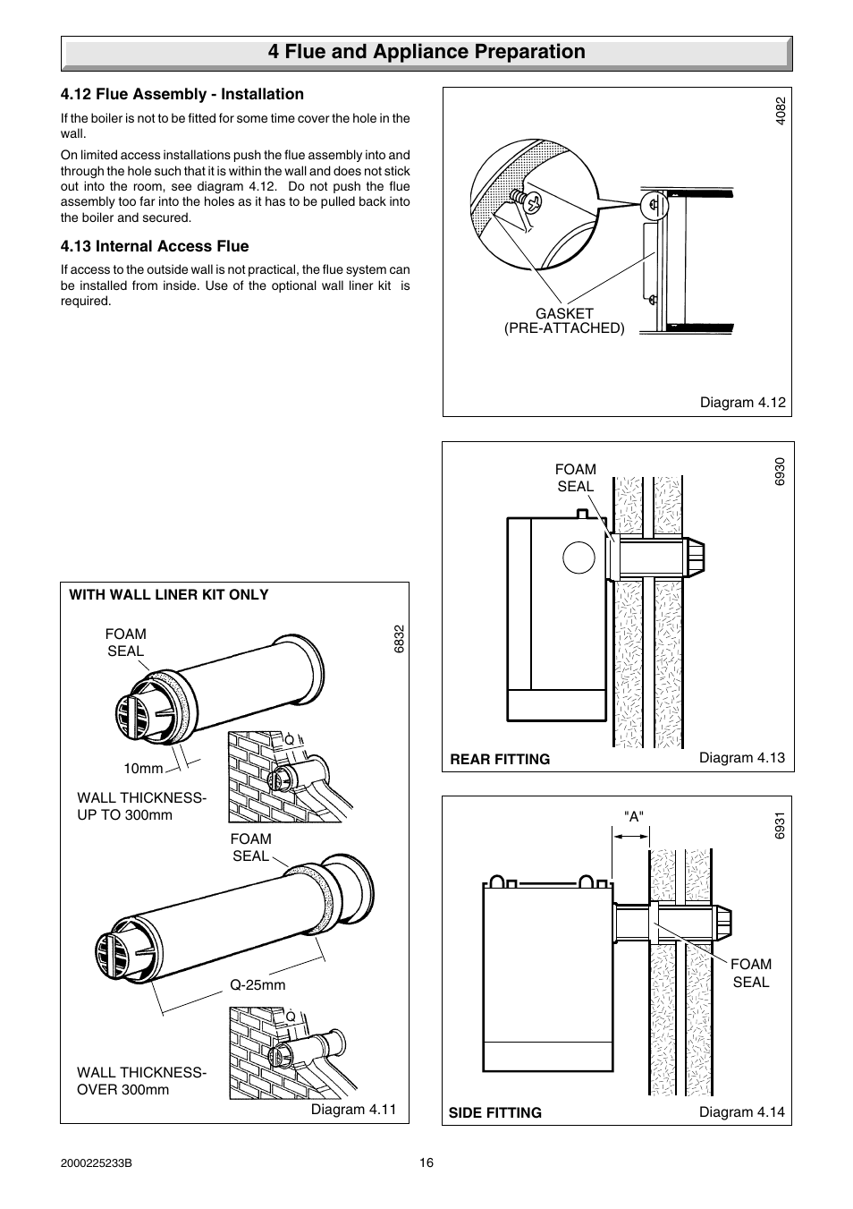 4 flue and appliance preparation | Glow-worm Ultimate 80FF User Manual | Page 16 / 36