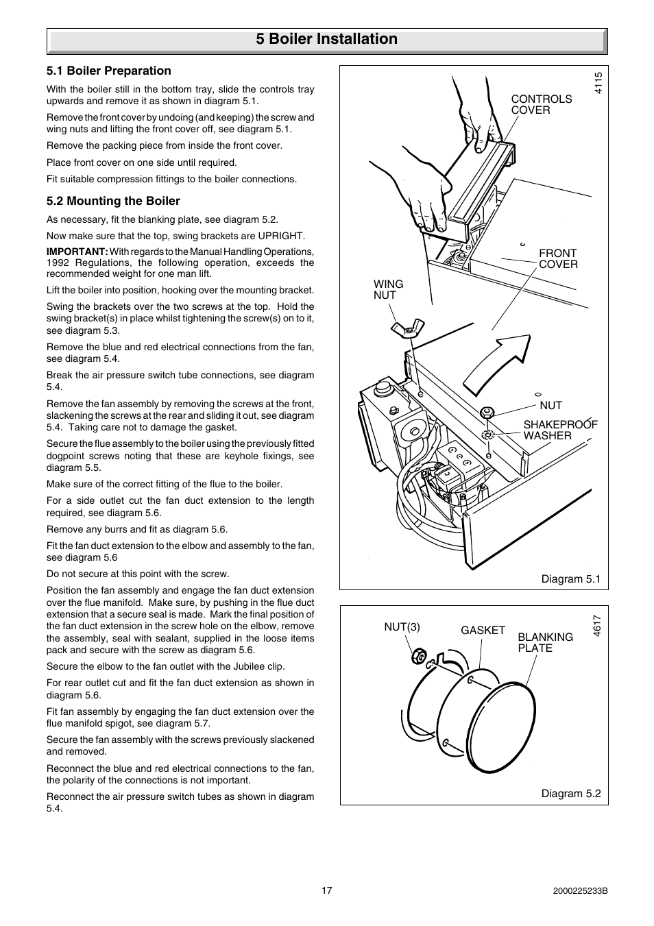 5 boiler installation | Glow-worm Ultimate 80FF User Manual | Page 17 / 36