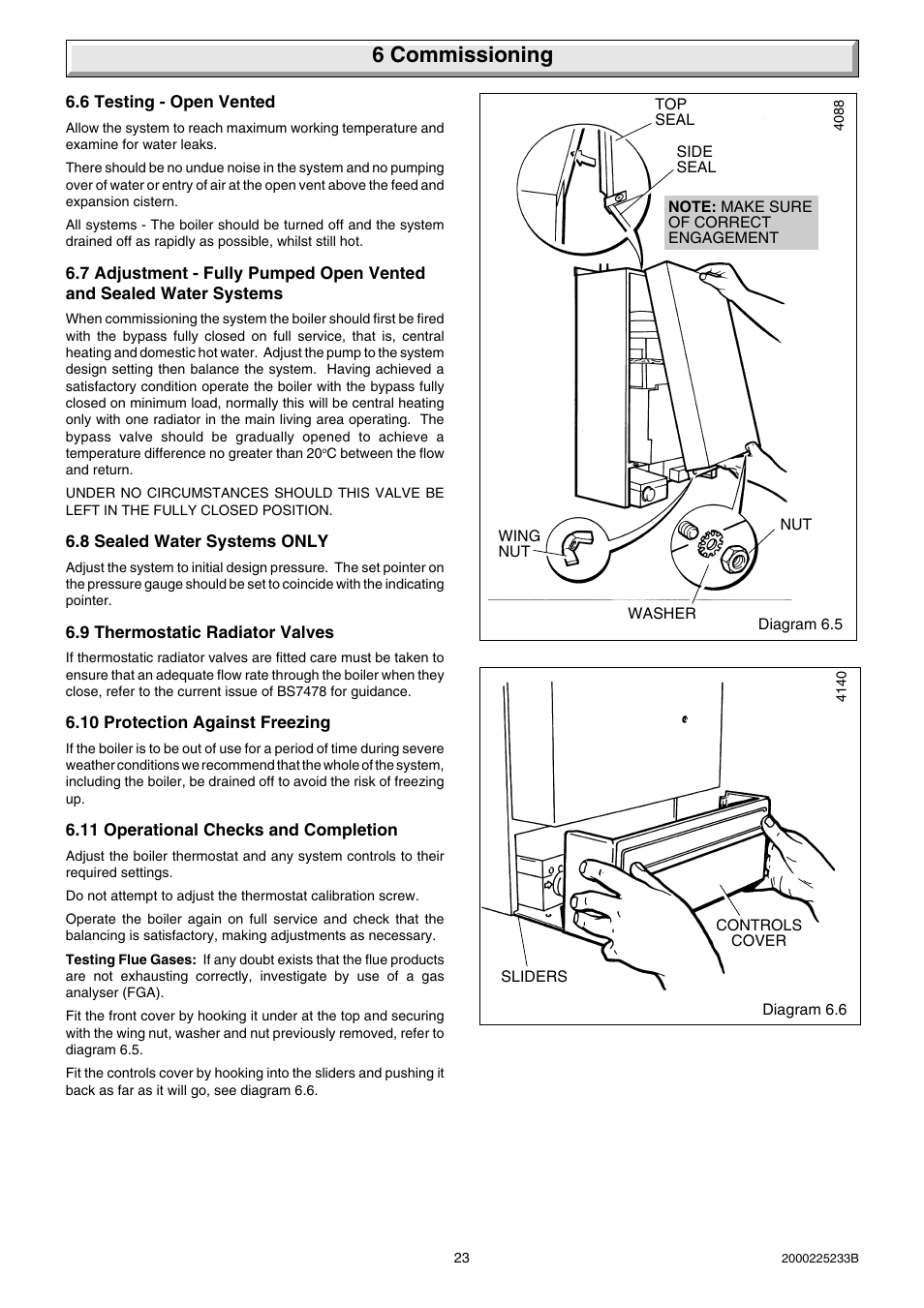 6 commissioning | Glow-worm Ultimate 80FF User Manual | Page 23 / 36