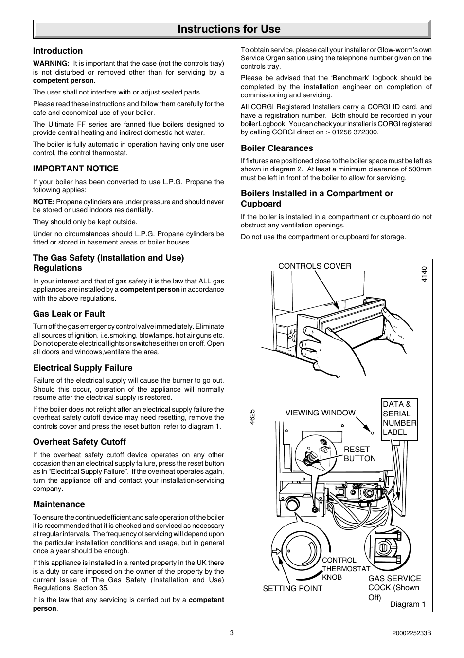 Instructions for use | Glow-worm Ultimate 80FF User Manual | Page 3 / 36