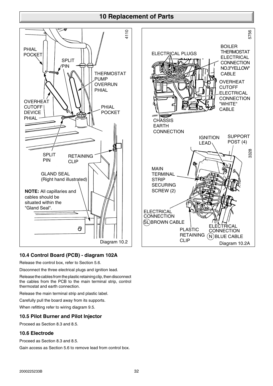 10 replacement of parts | Glow-worm Ultimate 80FF User Manual | Page 32 / 36