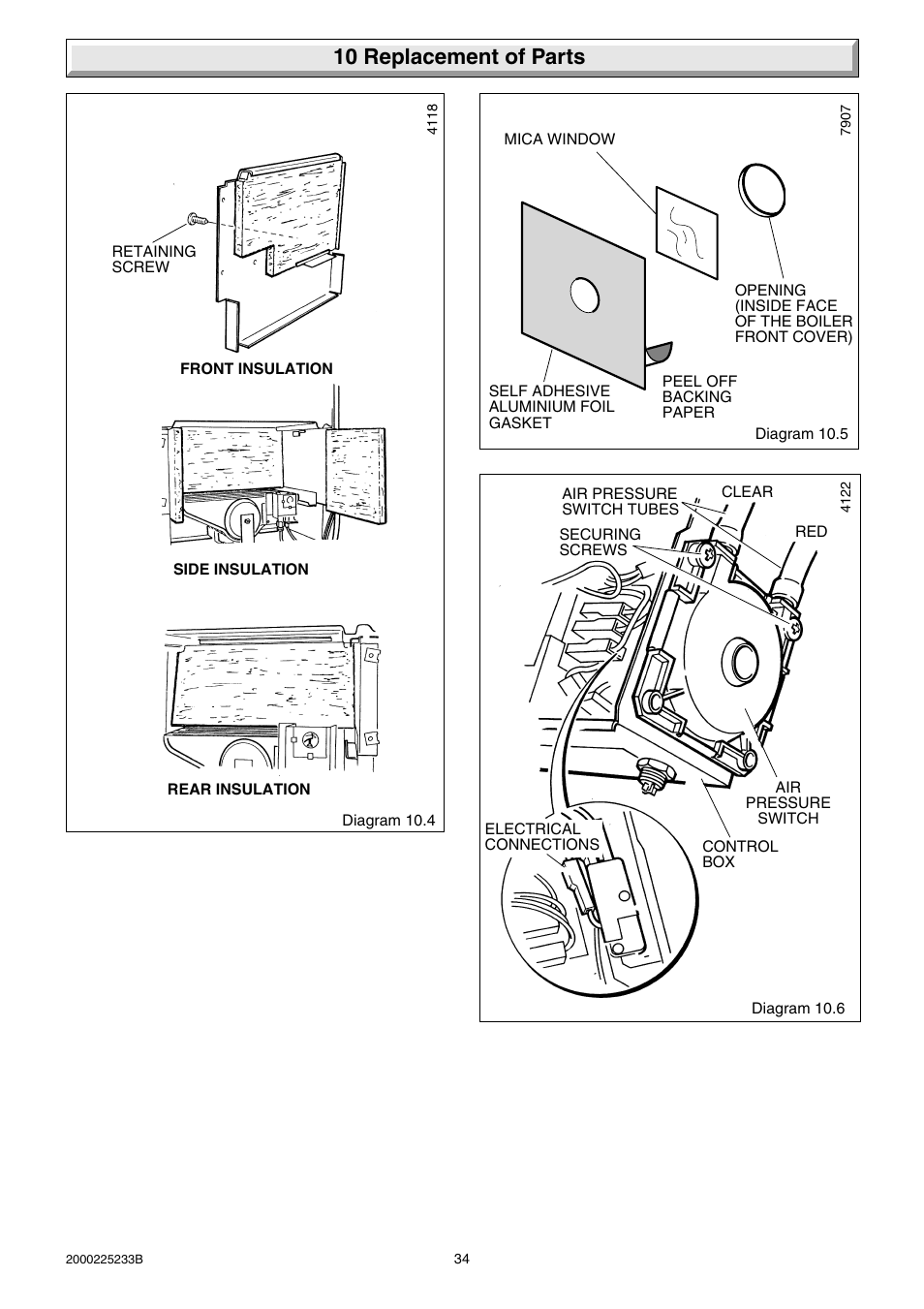 10 replacement of parts | Glow-worm Ultimate 80FF User Manual | Page 34 / 36