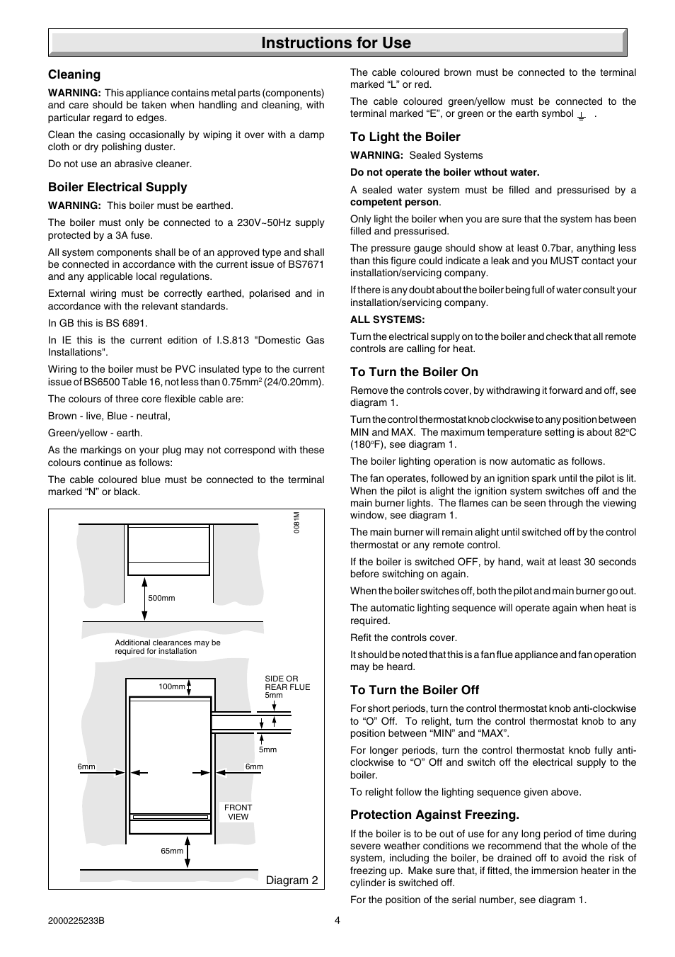 Instructions for use | Glow-worm Ultimate 80FF User Manual | Page 4 / 36