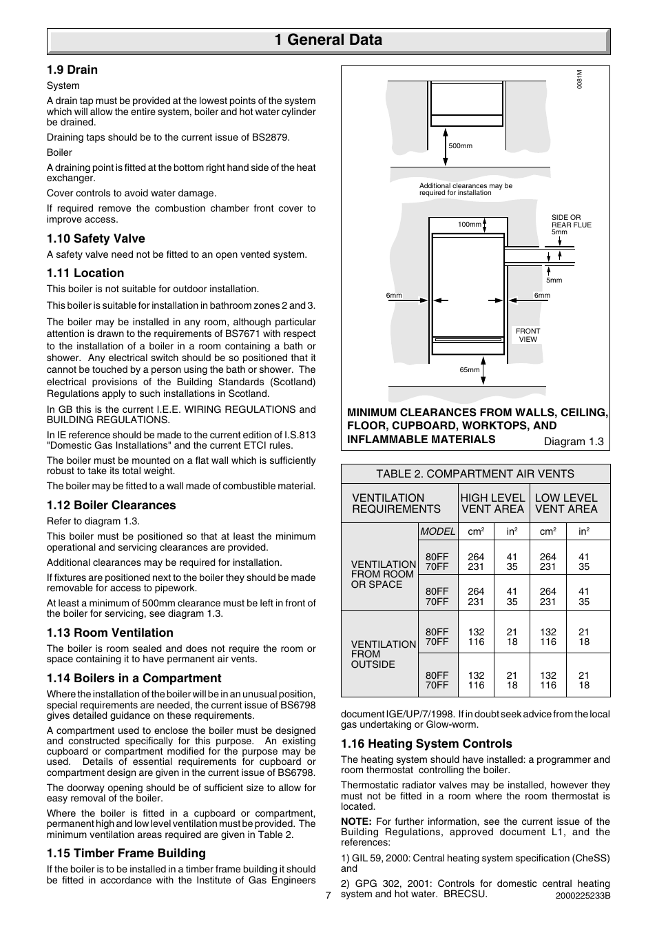 1 general data | Glow-worm Ultimate 80FF User Manual | Page 7 / 36