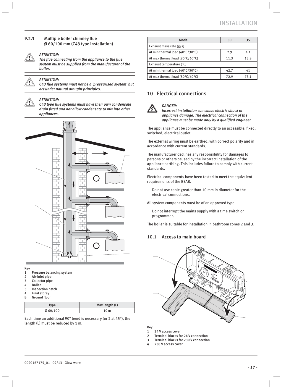 Installation, 10 electrical connections | Glow-worm Ultimate c User Manual | Page 19 / 56