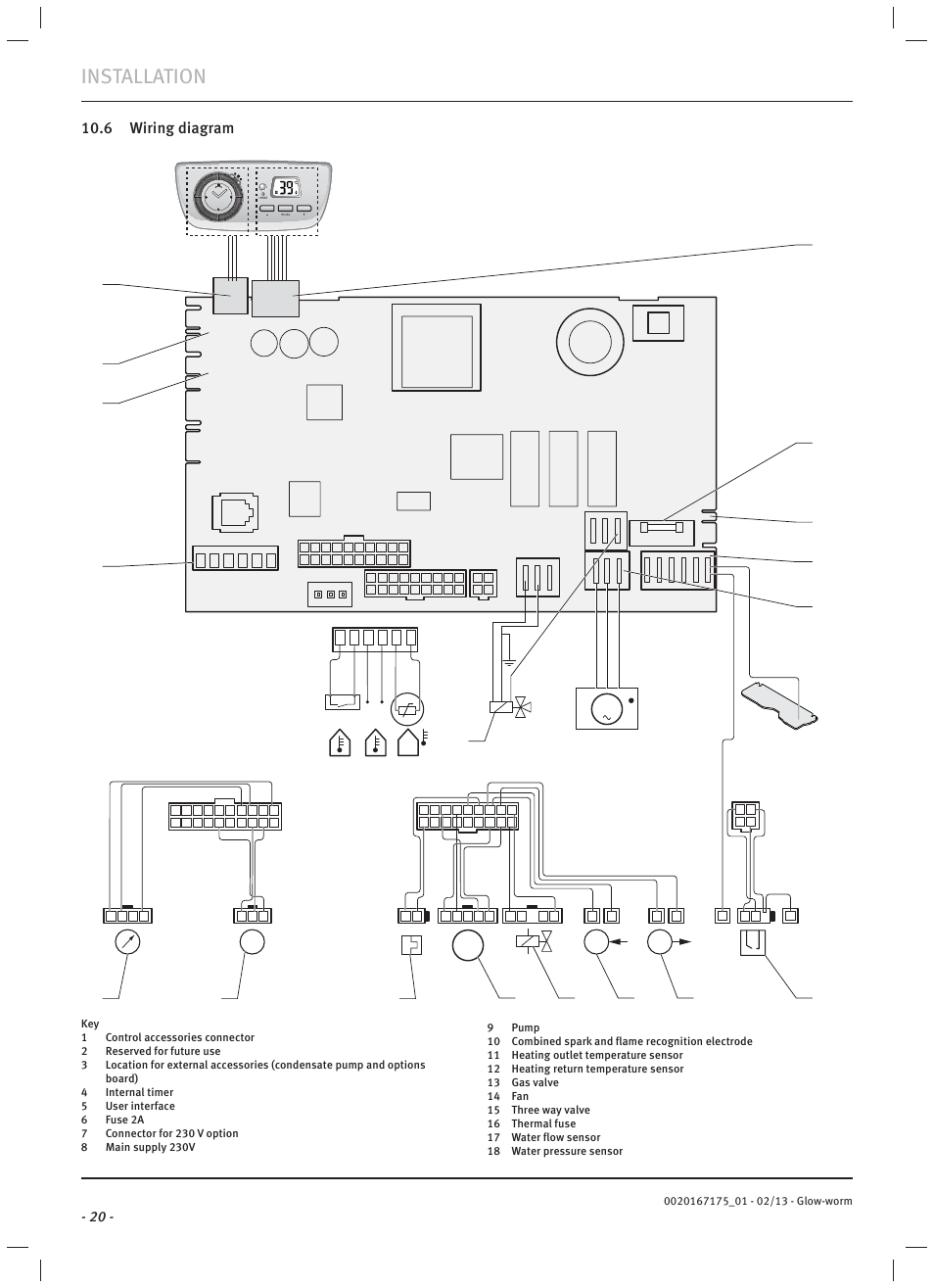 Installation, Dm t t, 6 wiring diagram | Glow-worm Ultimate c User Manual | Page 22 / 56