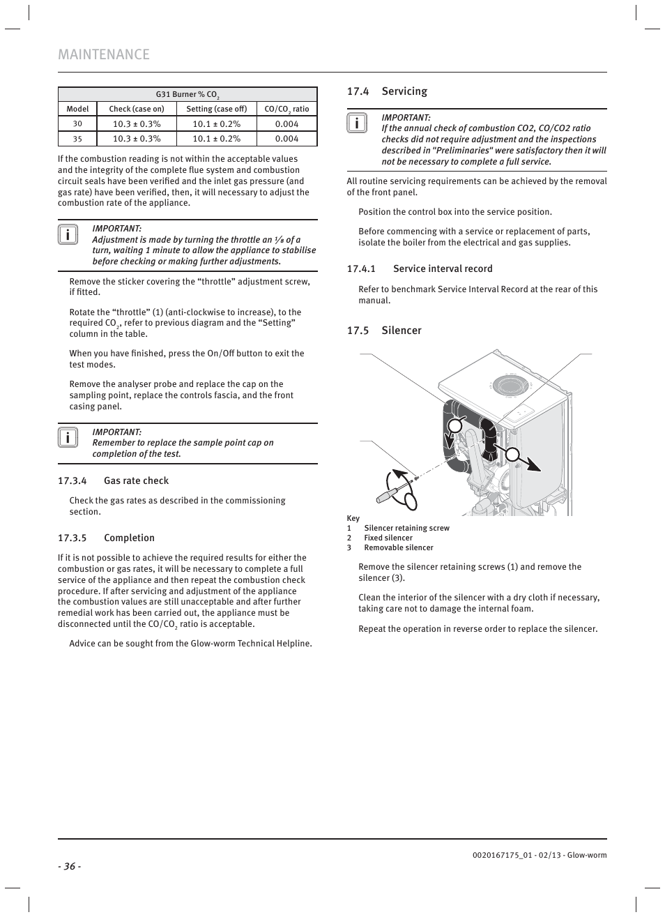 Maintenance | Glow-worm Ultimate c User Manual | Page 38 / 56