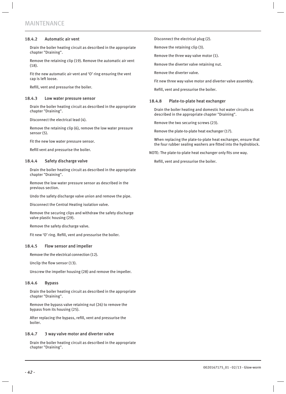 Maintenance | Glow-worm Ultimate c User Manual | Page 44 / 56