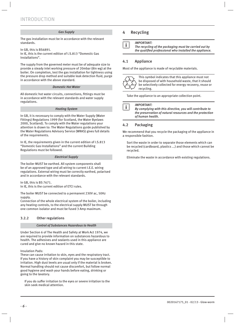 Introduction | Glow-worm Ultimate c User Manual | Page 8 / 56