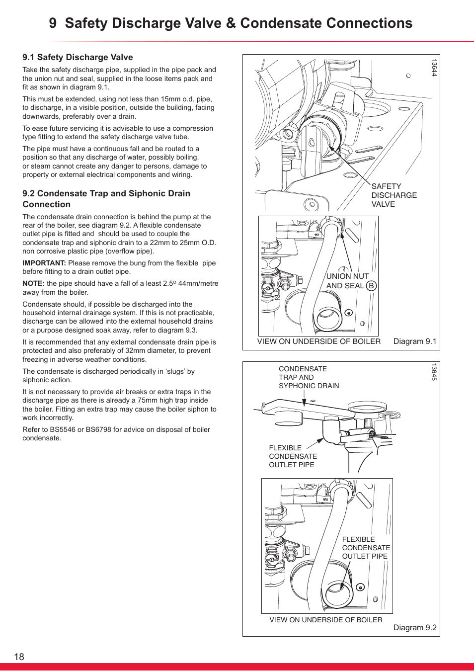 9 safety discharge valve & condensate connections | Glow-worm Ultracom cx User Manual | Page 18 / 68