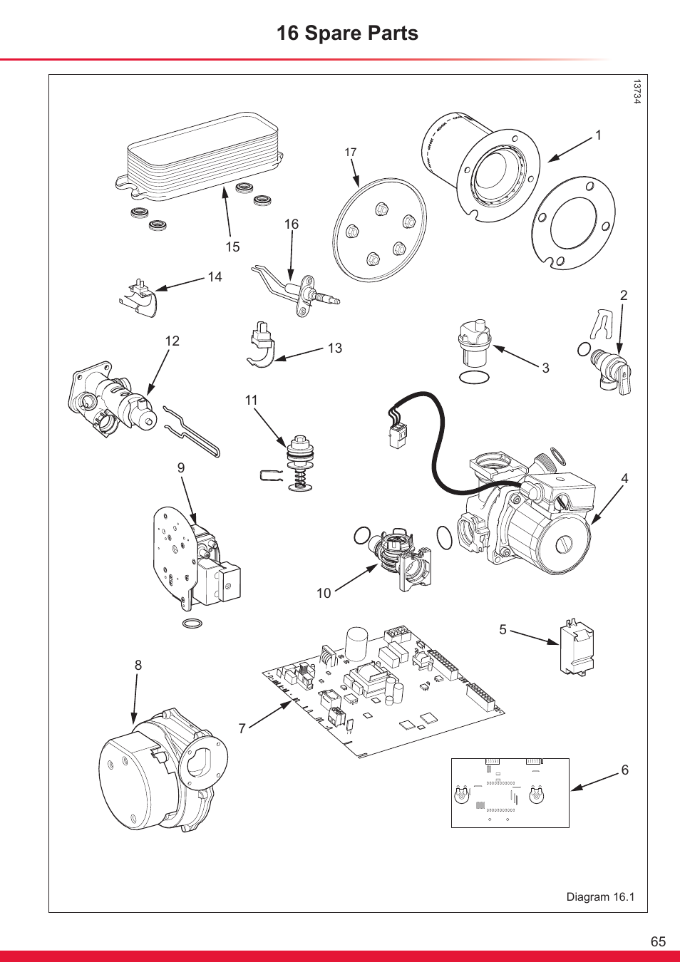 16 spare parts | Glow-worm Ultracom cx User Manual | Page 65 / 68