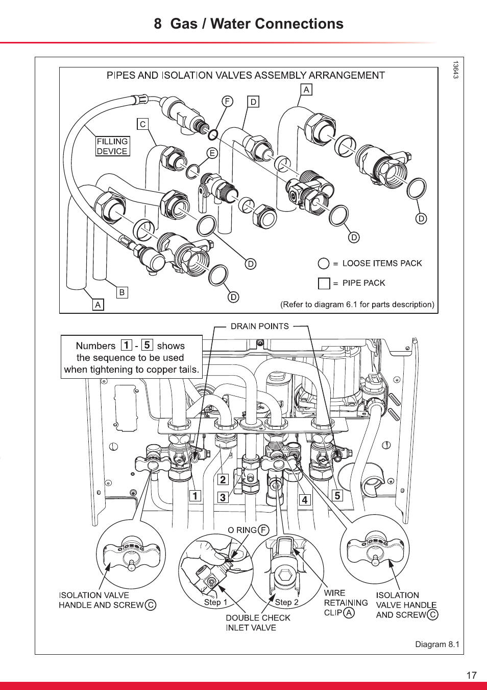 8 gas / water connections | Glow-worm Ultracom cxi User Manual | Page 17 / 68