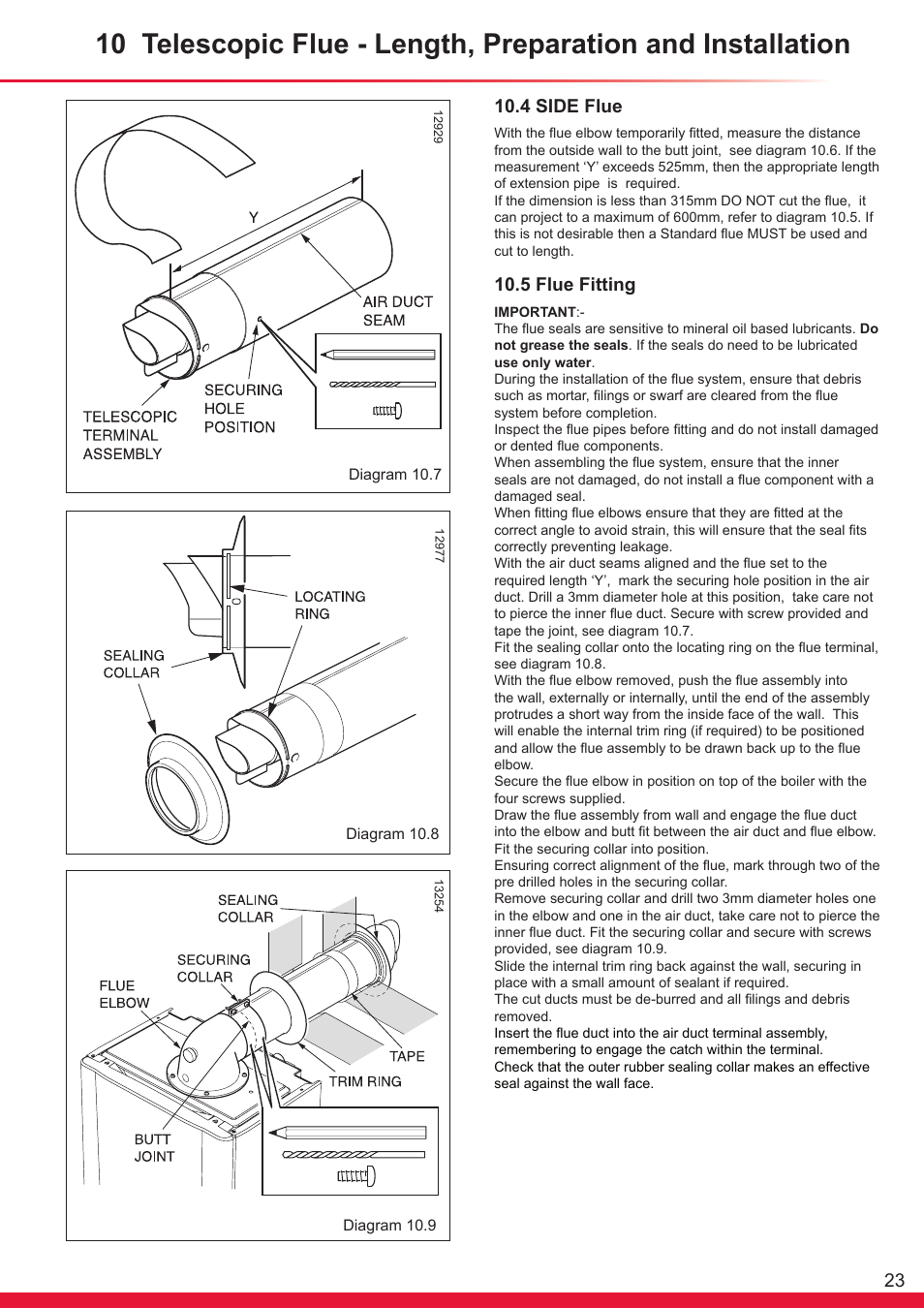 4 side flue, 5 flue fitting | Glow-worm Ultracom cxi User Manual | Page 23 / 68