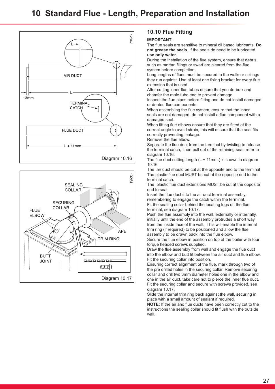 10 flue fitting | Glow-worm Ultracom cxi User Manual | Page 27 / 68