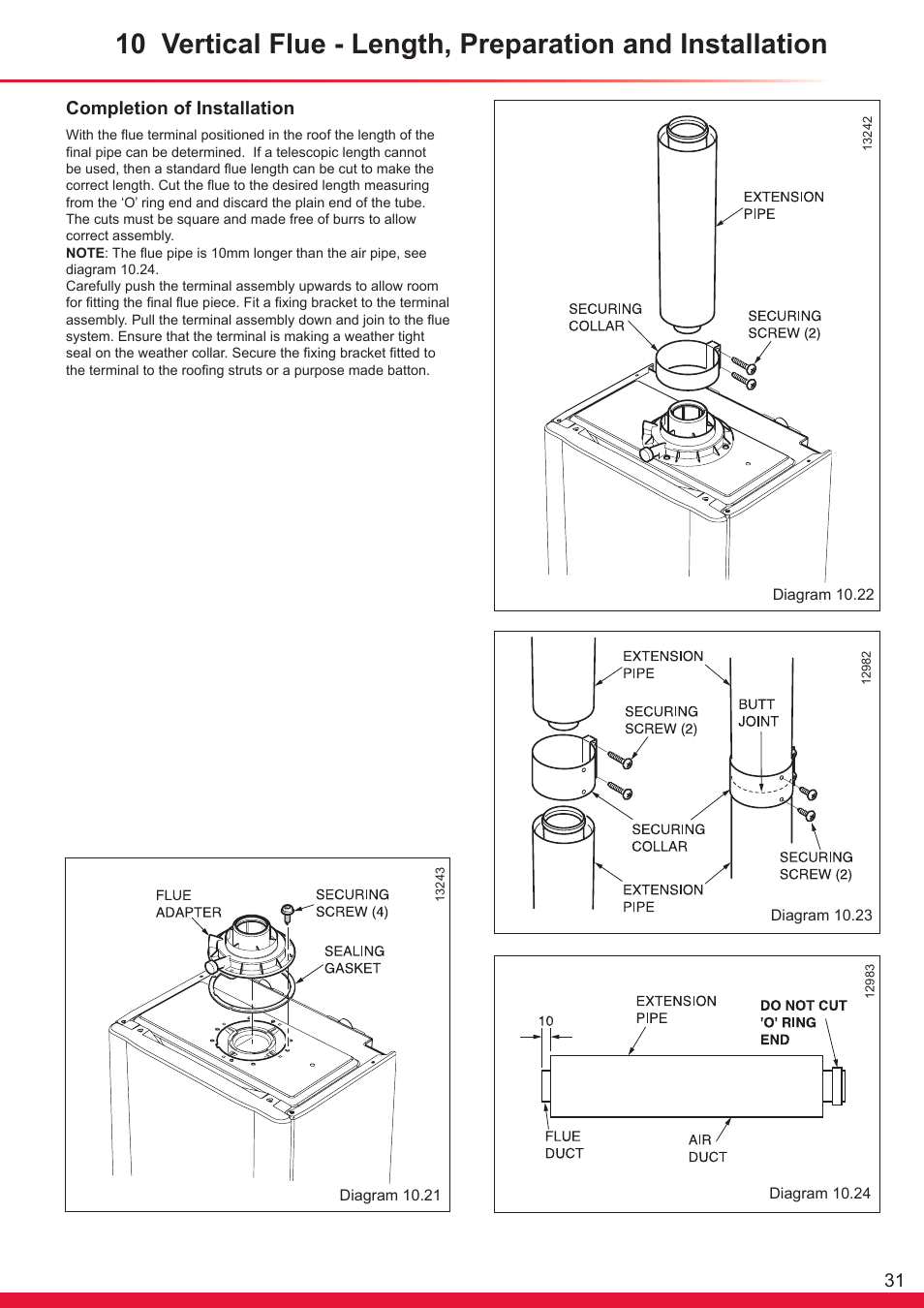 Completion of installation | Glow-worm Ultracom cxi User Manual | Page 31 / 68