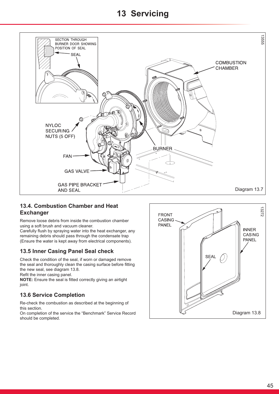 13 servicing | Glow-worm Ultracom cxi User Manual | Page 45 / 68