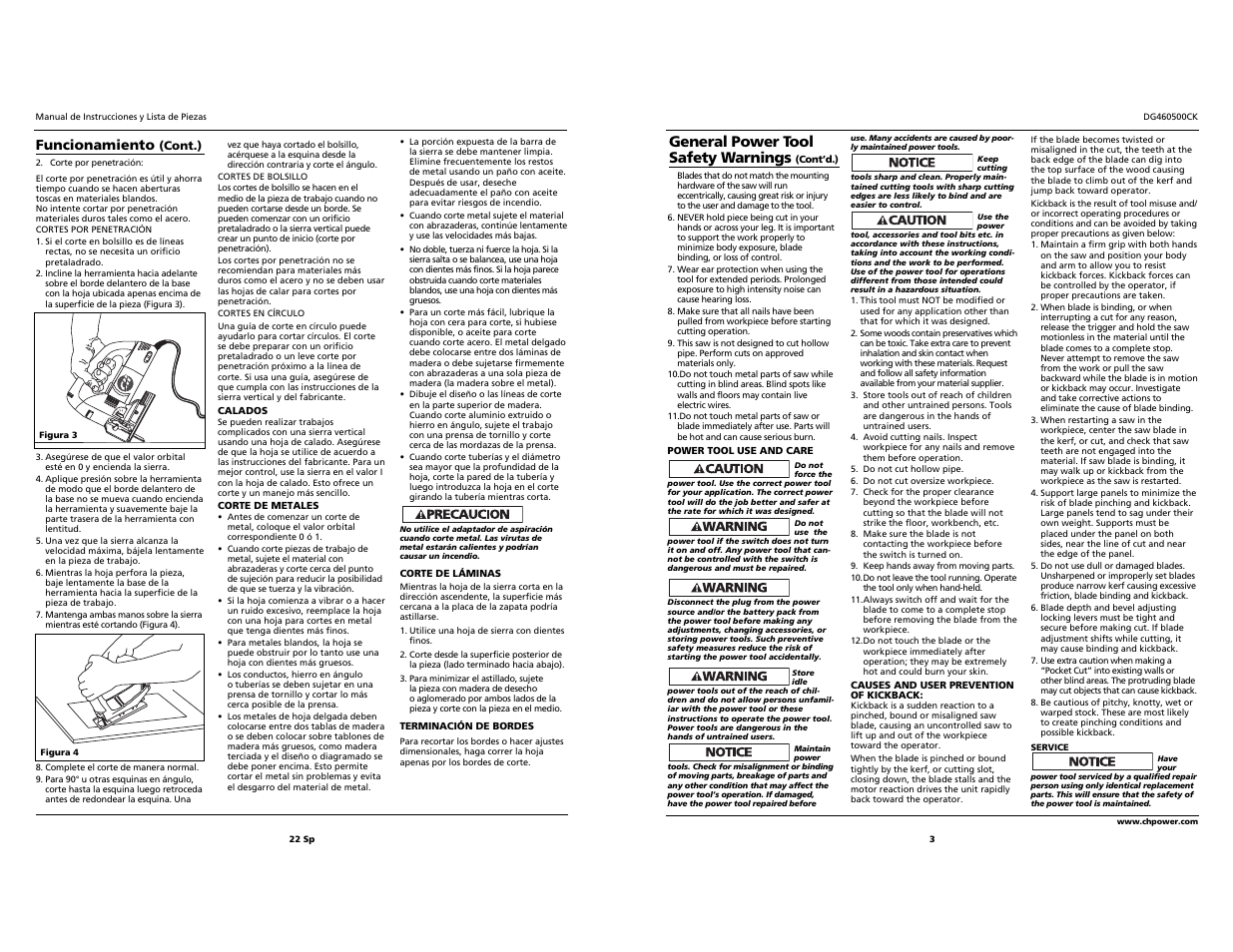 0i ii iii, General power tool safety warnings | Campbell Hausfeld DG460500CK User Manual | Page 3 / 12