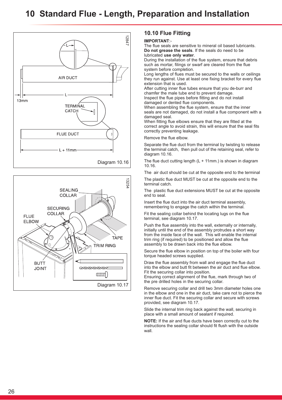 10 flue fitting | Glow-worm Ultracom sxi User Manual | Page 26 / 64